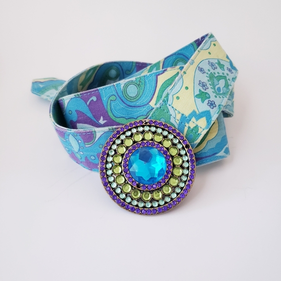 Vintage Blue Purple Colorful Belt - Picture 11 of 11